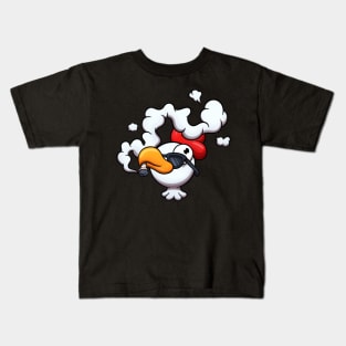 Chicken Face Smoking A Joint Kids T-Shirt